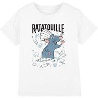 Disney Boy's Collection Remy Cooking Icons Kids T-Shirt in White | Size: 3-4 Years