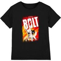 Disney Boy's Bolt Pet Poster Kids T-Shirt in Black | Size: 7-8 Years