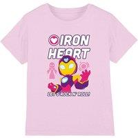 Marvel Girl's Iron Man & His Awesome Friends Iron Heart Rock & Roll T-Shirt in Pink | Size: 7-8 Years