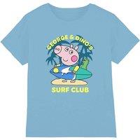 Hasbro Peppa Pig George & Dino'S Surf Club Kids T-Shirt, Light Blue | Size: 5-6 Years