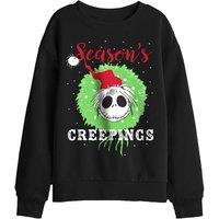 The Nightmare Before Christmas Disney Jack Skellington Seasons Creepings Kids Sweatshirt, Black | Size: 5-6 Years