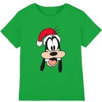 Disney Goofy Santa Hat Kids T-Shirt, Kelly Green | Size: 3-4 Years