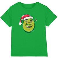 Shrek Santa Hat Kids T-Shirt, Kelly Green | Size: 5-6 Years