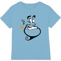 Disney Pixar Disney Aladdin Genie Face Kids T-Shirt, Light Blue | Size: 3-4 Years