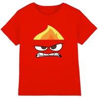 Inside Out Disney Anger Face Kids T-Shirt, Red | Size: 3-4 Years