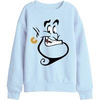 Disney Aladdin Genie Face Kids Sweatshirt, Light Blue | Size: 7-8 Years