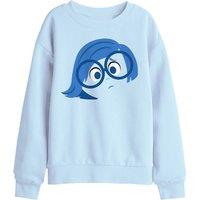 Disney Inside Out Sadness Face Kids Sweatshirt, Light Blue | Size: 5-6 Years