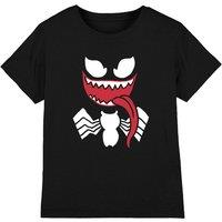 Marvel Venom Face Kids T-Shirt, Black | Size: 3-4 Years
