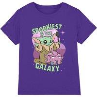 Star Wars - The Mandalorian The Mandalorian Grogu Spookiest In The Galaxy Kids T-Shirt, Purple | Size: 3-4 Years