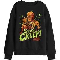 Stranger Things Vecna Stay Creepy Kids Sweatshirt, Black | Size: 5-6 Years