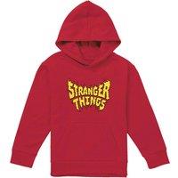 Stranger Things Flame Logo Youth Kids Boy/Girls Pull-Over Hoodie, Red | Size: 9-11 Years