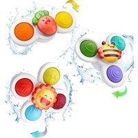 Dyzi Suction Cup Fidget Spinner - Sensory Bath Toy Kids Pack of 3