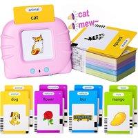 Dyzi Girl's Talking Flash Cards Early Learning Toy for Toddlers with 224 Cards in Pink