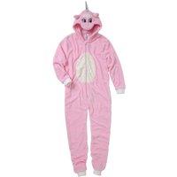 Animal Crazy Girl's Unicorn Fleece Onesie in Pale Pink | Size: 12-13 Years
