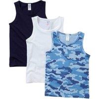 Just Essentials Boy's 3 Pack Vest Tops in Blue | Size: 2-3 Years
