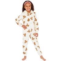 Cozy n Dozy Girl's Teddy Bears Fleece Onesie in Cream | Size: 3-4 Years