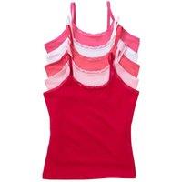 Just Essentials Girl's 5 Pack Plain Cami Tops in Pink | Size: 3-4 Years