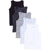 Just Essentials Boy's 5 Pack Vest Tops in Grey | Size: 3-4 Years