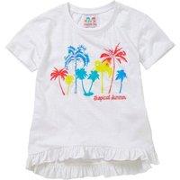 Cozy n Dozy Girl's Palm Tree Sequin Short Sleeve T-shirt in White | Size: 5-6 Years
