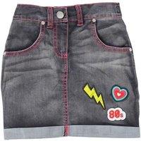 Cozy n Dozy Girl's 80s Pop Denim Skirt in Mid Grey | Size: 3-4 Years