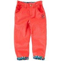 Cozy n Dozy Girl's Wild At Heart Cord Trousers in Coral | Size: 5-6 Years