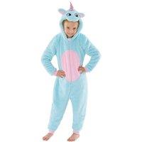 Animal Crazy Glitter Unicorn Fleece Onesie in Turquoise | Size: 13 Years