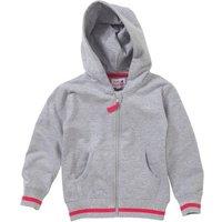 Cozy n Dozy Girl's Glitter Stripe Zip Up Hoodie in Light Grey | Size: 4-5 Years