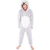 Animal Crazy Owl Fleece Onesie in Pale Grey | Size: 3-4 Years