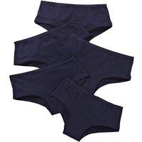 Just Essentials Girl's 5 Pack Plain Hipster Briefs in Navy | Size: 5-6 Years