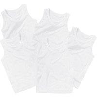 Just Essentials Boy's 5 Pack Vest Tops in White | Size: 3-4 Years