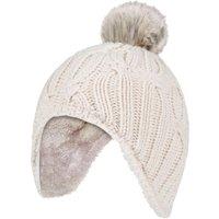 Heat Holders Girl's Cable Knitted Beanie Hat with Pom Pom Bobble for Winter in Cream | Size: 3-6 Years