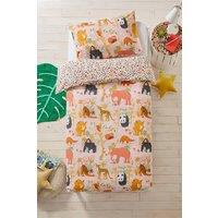 Furn Endangered Kids Safari Animal Duvet Cover Set in Pink | Size: Toddler