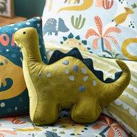 Little Furn Dino Kids Novelty Polyester Filled Cushion in Green