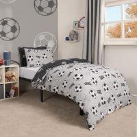OHS Football Duvet Cover Set Reversible Kids Bedding Quilt Pillowcase in Grey | Size: Single