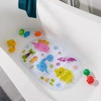 OHS Kids Dinosaur Print PVC Bath Mat Non Slip Strong Suction