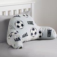 OHS Fleece Bed Reading Pillow Kids Football Chair Support with Arms Lumbar Backrest in Grey