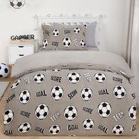 OHS Kids Football Fleece Reversible Bedding Set in Light Grey | Size: Single