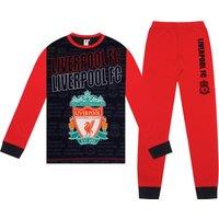 Liverpool FC Boy's Kids Sublimation Long Pyjamas in Black | Size: 13-14 Years