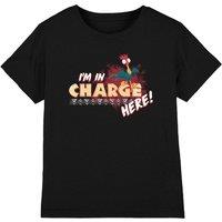 Moana Girl's I'M In Charge T-Shirt Black | Size: 12-13 Years