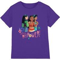 Disney Princess Mulan, Moana, Jasmine Extra Girl Power kids t-shirt in Purple | Size: 5-6 Years