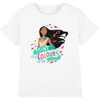 Disney Girl's Pocahontas Colours Of The Wind T-Shirt White | Size: 12-13 Years