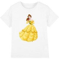 Beauty And The Beast Girl's Belle Rose T-Shirt White | Size: 12-13 Years