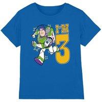 Disney Toy Story Birthday Buzz I'm 3 kids t-shirt in Royal | Size: 12-13 Years