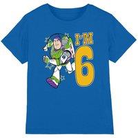 Disney Toy Story Birthday Buzz I'm 6 kids t-shirt in Royal | Size: 12-13 Years