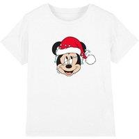 Mickey Mouse Christmas Fairy Lights Wrap Kids T-Shirt White | Size: 5-6 Years