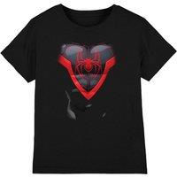 Spider Man Miles Morales Costume Kids T-Shirt Black | Size: 5-6 Years
