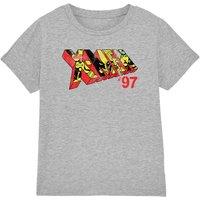 X-Men 97 Comic Logo Kids T-Shirt Light Grey | Size: 7-8 Years