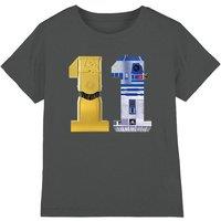 Star Wars C3Po R2D2 11 Kids T-Shirt Charcoal | Size: 3-4 Years