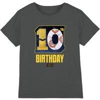 Star Wars C3Po Bb8 10Th Birthday Space Kids T-Shirt Charcoal | Size: 12-13 Years