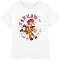 Disney Girl's Toy Story Jessie Yeehaw Bullseye Kids T-Shirt, White | Size: 12-13 Years
